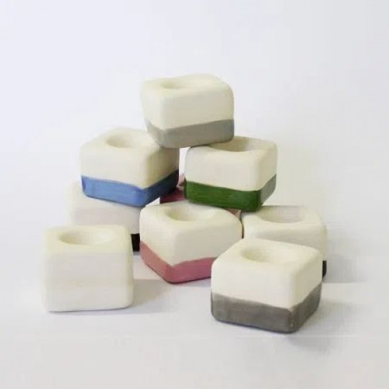 Aromatizador Individual de Cerâmica - Cubo Branco