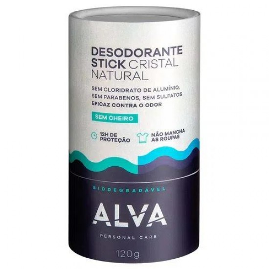 Desodorante Stick Biodegradavel Cristal Alva 120g